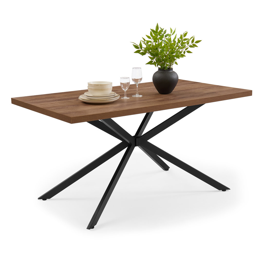 VonHaus Abel 6 Seater Dining Table Dark Brown Wood